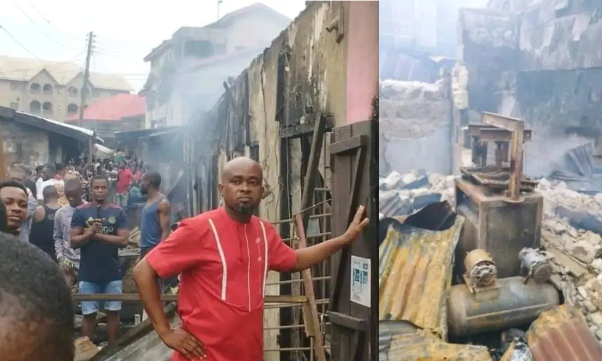 Powerline Market_ Fire destroys goods worth millions in Aba