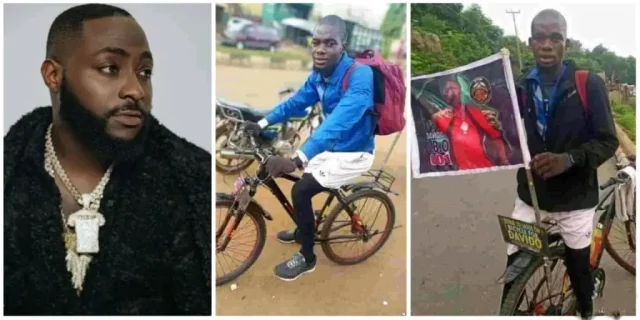 ‘Turn around, I’m not home’ – Davido tells man riding bicycle from Benue to see him