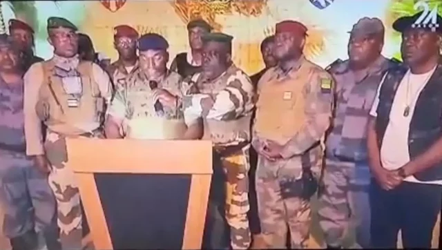 Just In: Military officers ‘seize power’ on live TV after Bongo’s third term re-election in Gabon