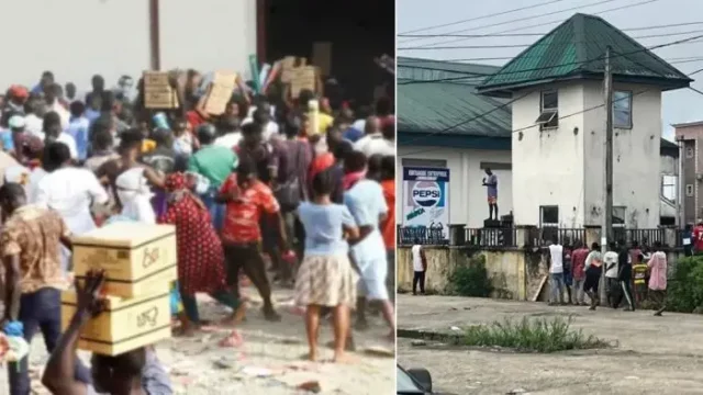 VIDEO: Residents attack warehouse, loot palliative in Bayelsa amid hardship