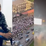 Teargas Fired At Protesters Who Stormed Lekki For Mohbad’s Candlelight Procession