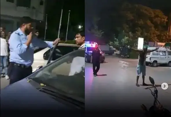 Video: Nigerian men seen exchanging p¥nch£s with police in Pakistan