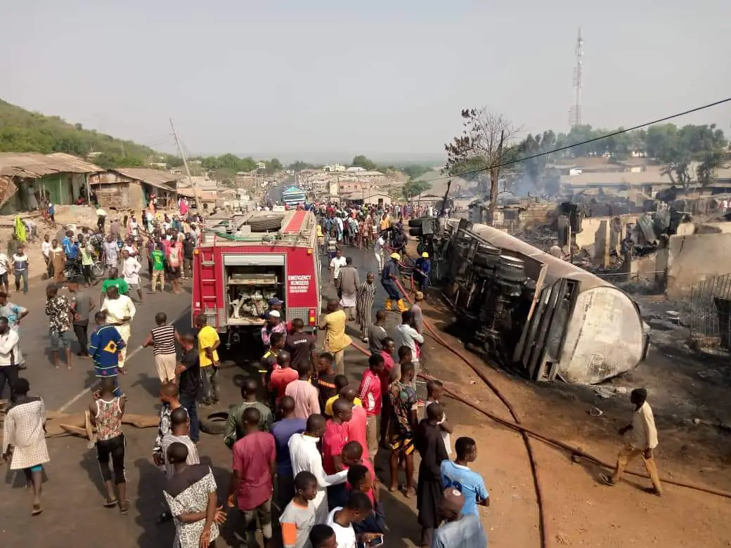 Several persons trapped as tankers burst into flames in Lagos