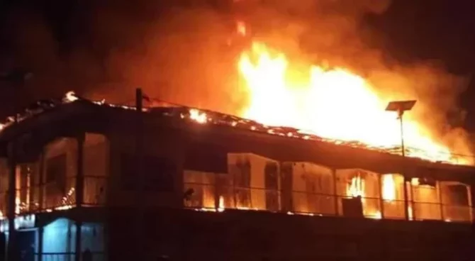 Fire Razes National Theatre In Lagos [PHOTOS]