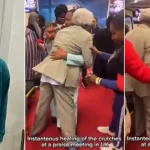 VIDEO: Nigerian comedian, Woli Arole healed man walking with crutches during church service in UK