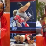 Chizzy Alichi defeating Laide Bakare in celebrity boxing match (Watch)