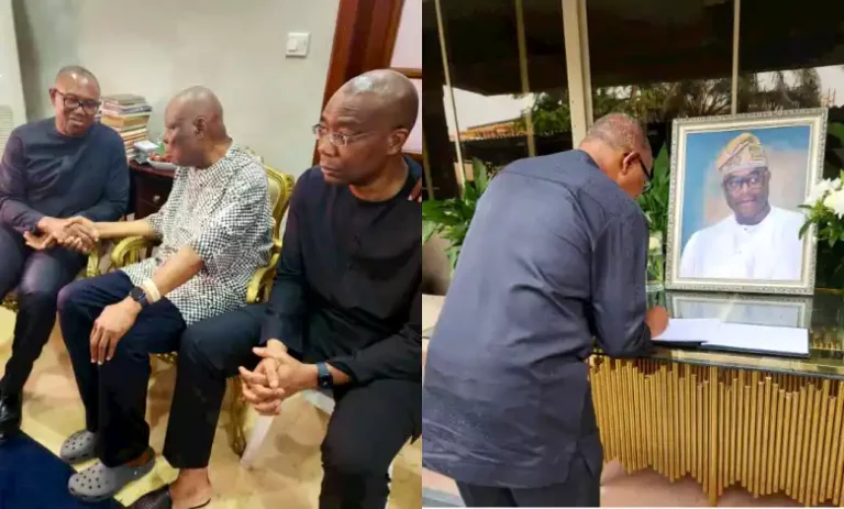 Peter Obi pays condolence visit to Wigwe, Ogunbajo’s families