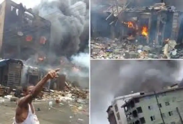 Fire guts popular Lagos market