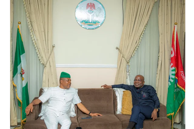 Ihedioha visits Labour Party’s only Gov, Otti after exiting PDP