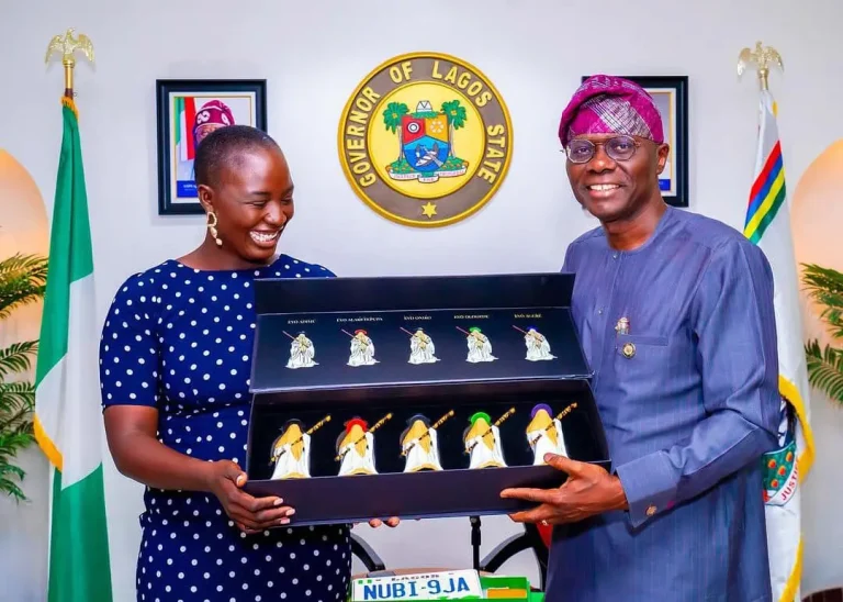 Lagos state Governor, Sanwo Olu awards Pelumi Nubi Tourism Ambassador.