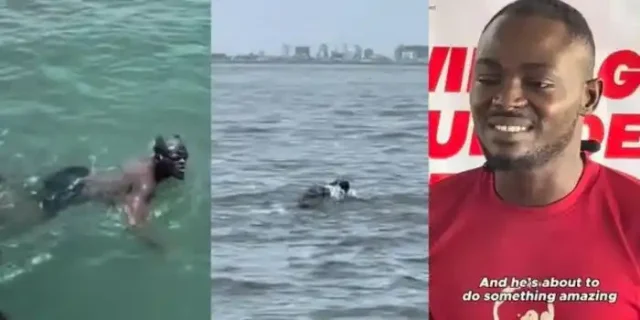 Nigerian Man Swims 11.8km Length Of Lagos Lagoon To Raise Awareness Of Mental Health