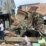 BREAKING: Many trapped as two-storey building collapse in Lagos Island