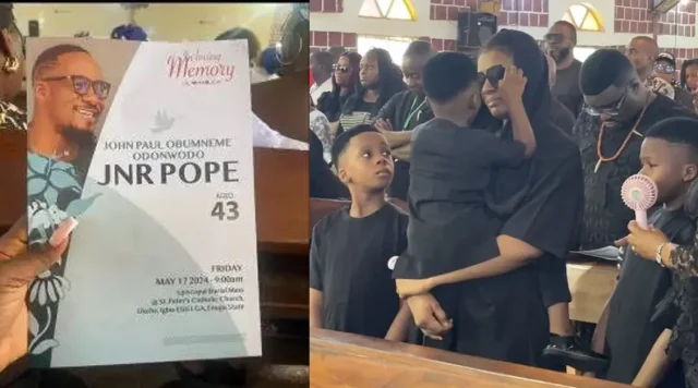 Photos : Funeral service for late Junior Pope begins in Enugu