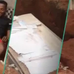 VIDEO: Nigerian man who takes up challenge to be buried alive for 24 hours, gives update