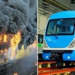 BREAKING: Fire guts Lagos Blue Line rail track