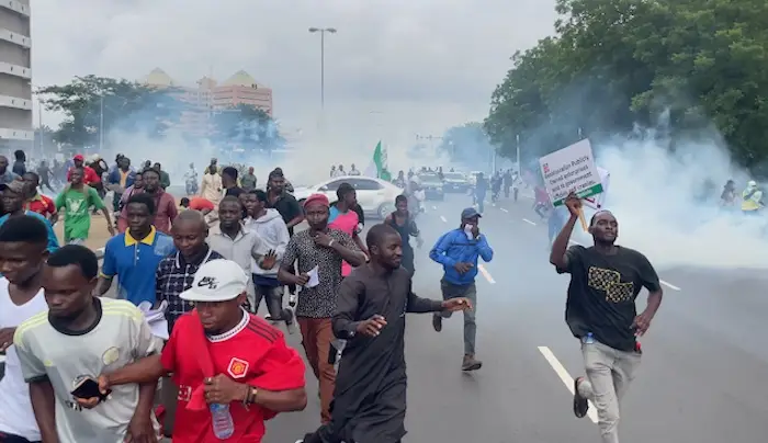 Independence Day: Police fire teargas at protesters in Abuja [VIDEO]