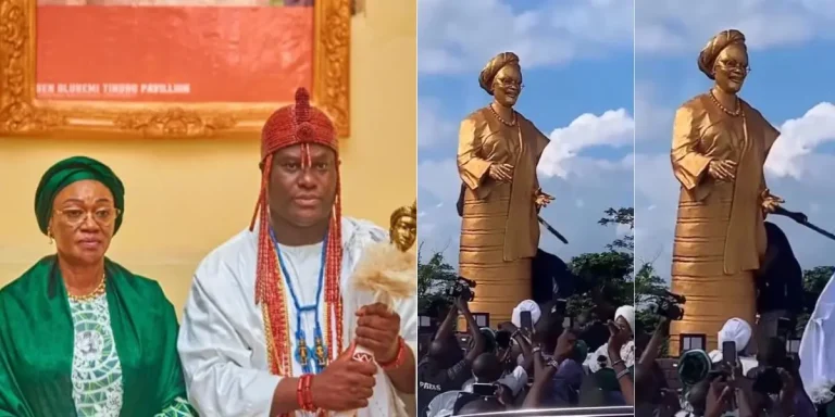 Ooni ‘immortalises’ Oluremi Tinubu with golden statue