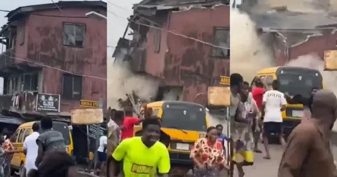 Two-storey building collapses in Lagos