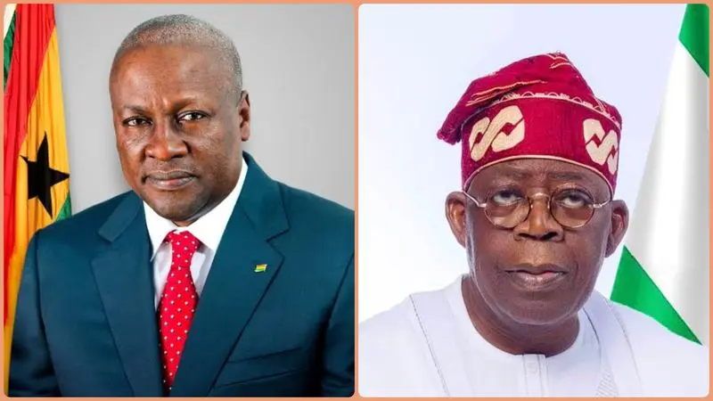 Public reacts as newly sworn-in Mahama calls Tinubu president of Ghana