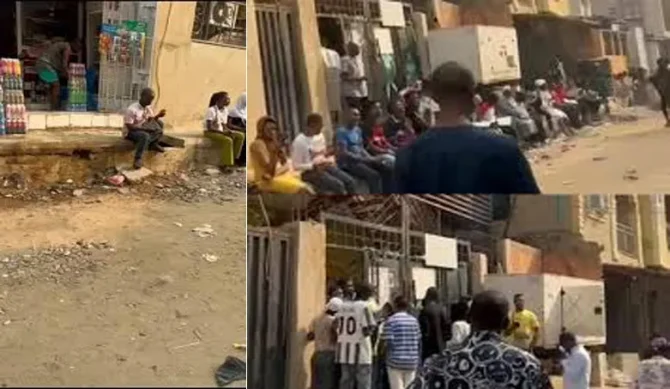 GCE candidates left momentarily stranded as they are turned away from exam centre in Victoria Island.