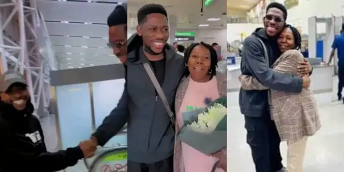 See what happened when Davido met Moses Bliss at the airport