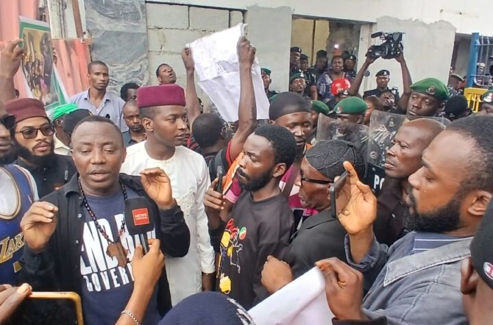 Activist Omoleye Sowore Leads Protest Over Poor Pay, Pensions for Nigerian Police Officers