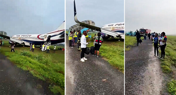 Panic as Air Peace Aircraft Skids Off Runway in Port Harcourt.