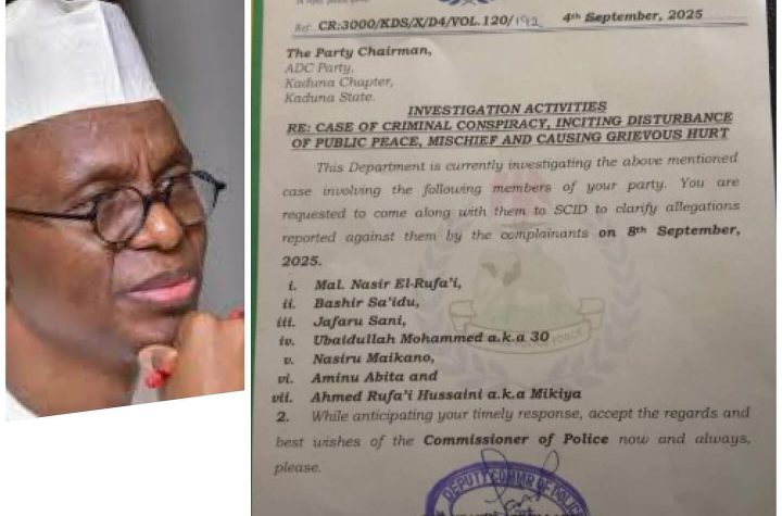 Kaduna police invites El-rufai and other ADC chieftains