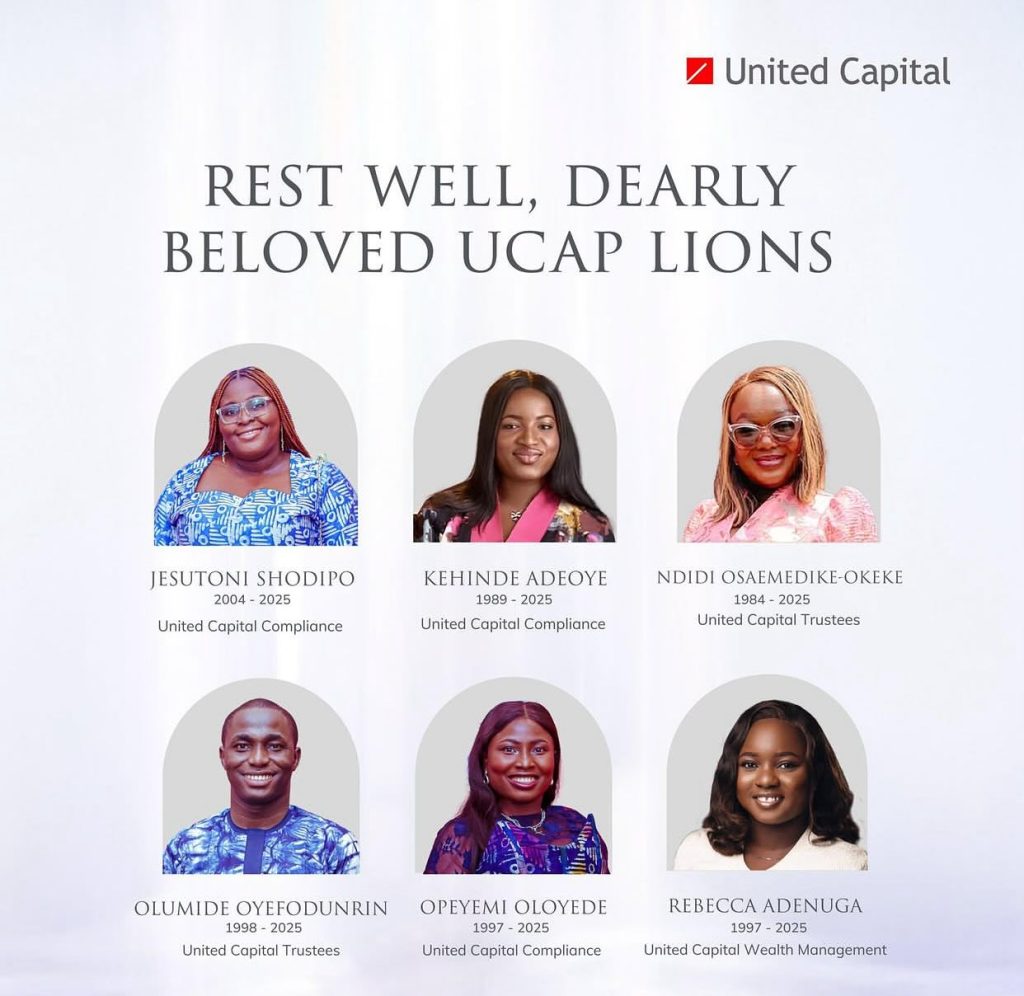 United Capital release names and photos of six staff who died in Afriland building fire outbreak