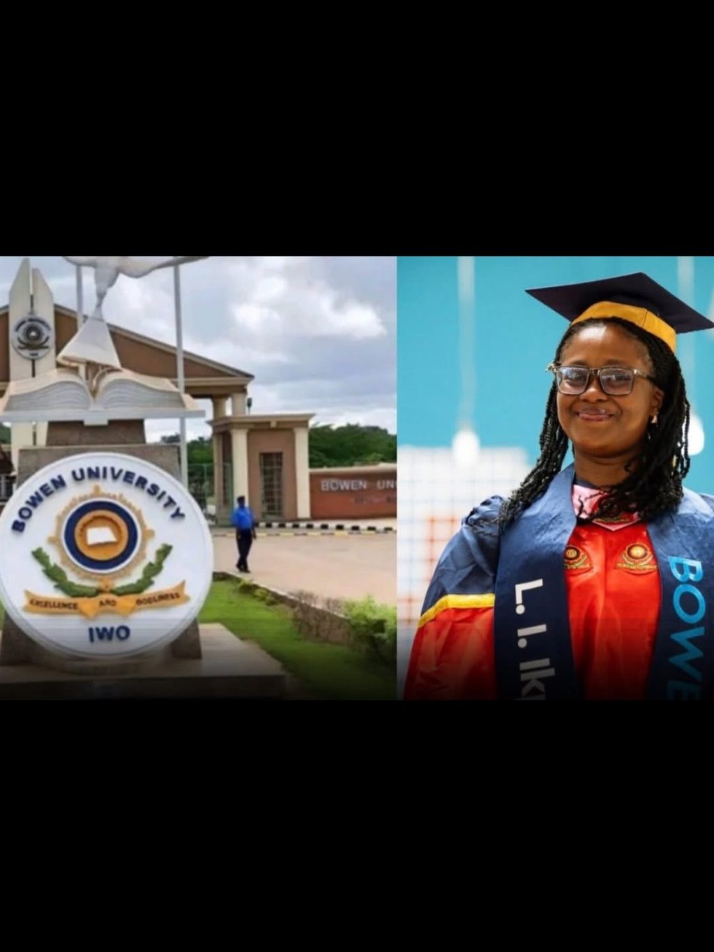 Female student sets a new record at Bowen University as she graduates with a 5.0 CGPA despite losing her father in 200 level