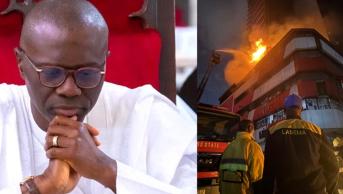 Governor Sanwo-Olu Visits Lagos Island Fire Scene, Orders Demolition of D@maged 25-Storey GNI Building