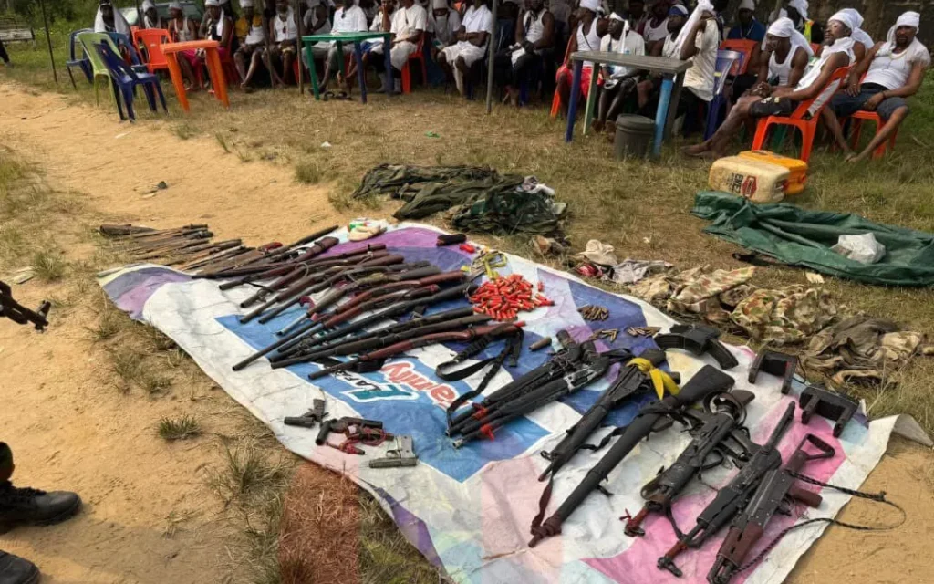 Finally! Major Security Breakthrough in Cross River as 80 Militants Surrender Arms 🫡