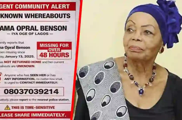 BREAKING: 90-Year-Old Opral Benson, Lagos Socialite, Reportedly Found Safe In Liberia After Going Missing