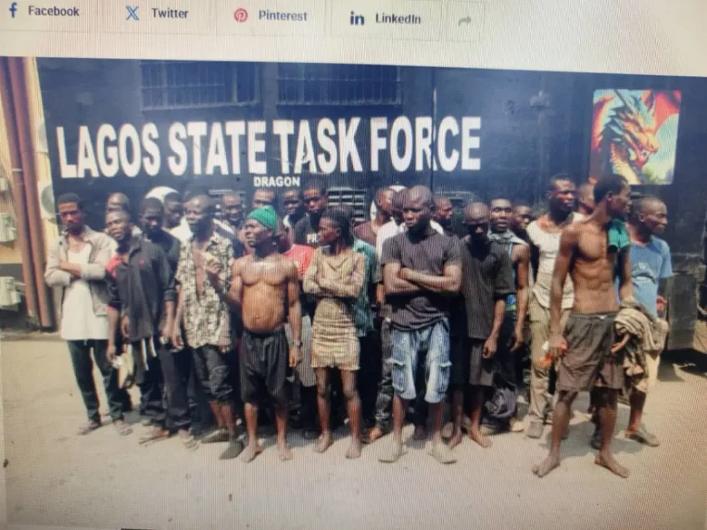 Lagos Taskforce Arrests 32 ‘Omotaku’ Members for Obstructing Traffic and End@ngering Motorists Across the City