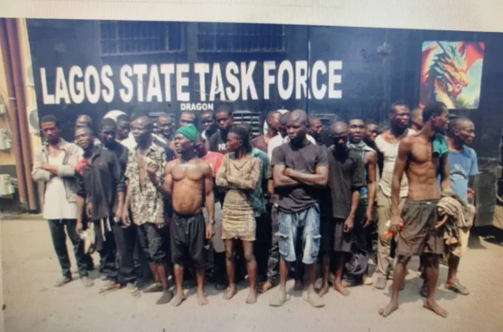 Lagos Taskforce Arrests 32 ‘Omotaku’ Members for Obstructing Traffic and End@ngering Motorists Across the City