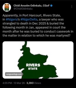 Chidi Odinkalu Reacts As Lawyer Who Was Reported Dead Appeared In Court To Conclude His Case