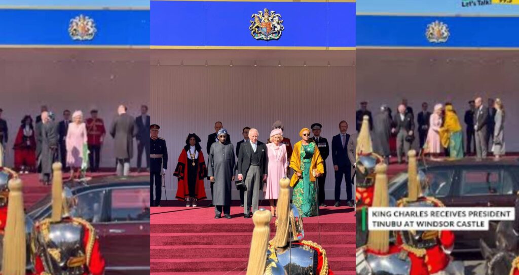 WATCH: President Bola Ahmed Tinubu and First Lady Remi Tinubu being introduced to the members of the King's Household at Windsor Palace