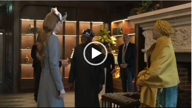 Prince William and Princess Catherine have greeted Nigerian President Bola Tinubu