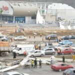 9 months after inauguration, Rain destroys Bus Terminal built by Wike
