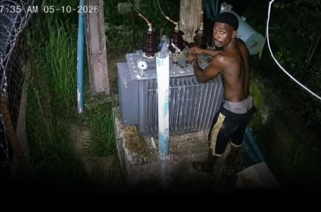CCTV Captures shirtless Man Vandalizing a Transformer in Ondo state
