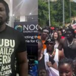 VDM leads ‘Tinubu must go’ protest in Abuja after arrival from China [VIDEO]