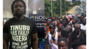VDM leads ‘Tinubu must go’ protest in Abuja after arrival from China [VIDEO]