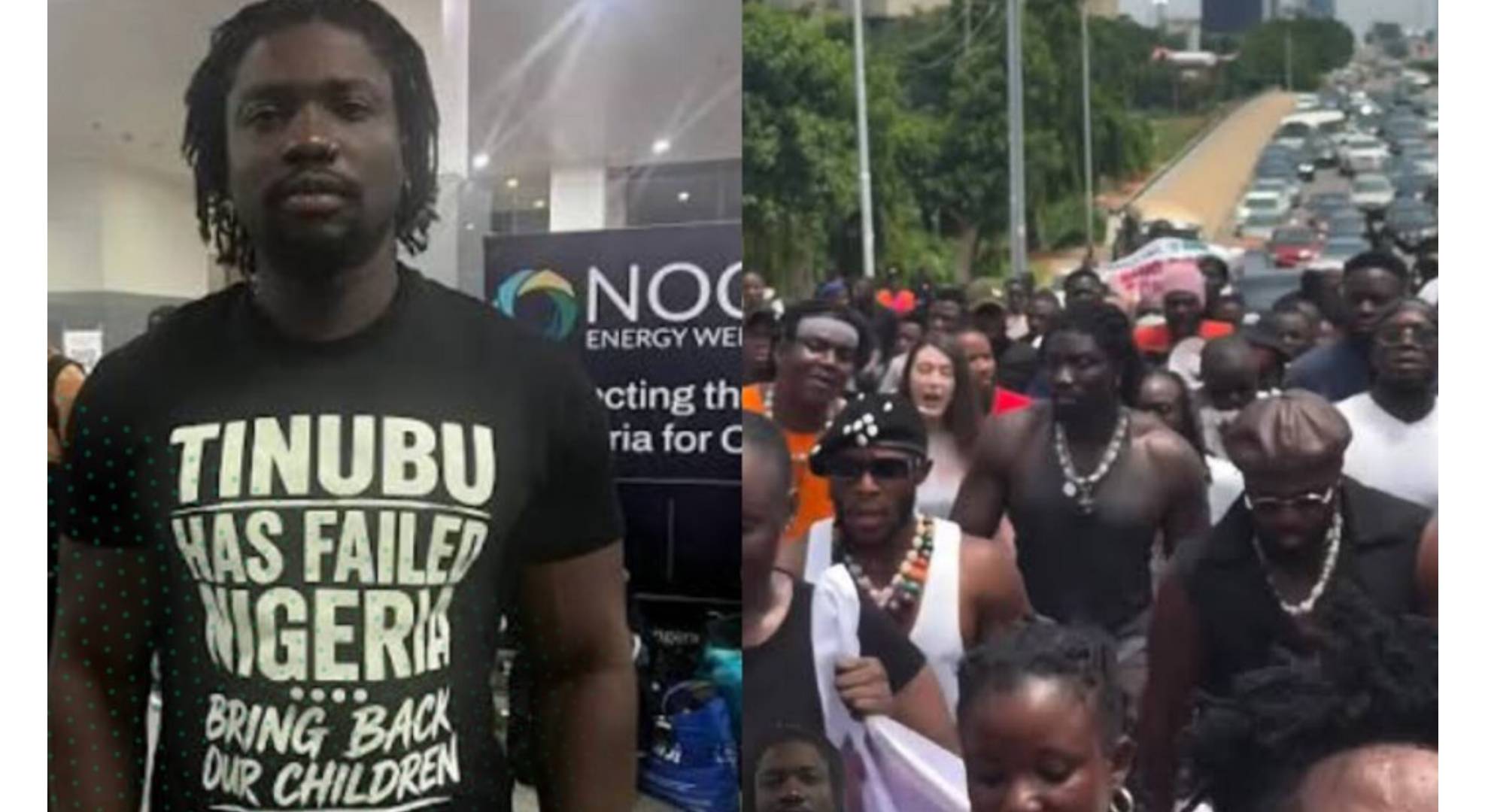 VDM leads ‘Tinubu must go’ protest in Abuja after arrival from China [VIDEO]