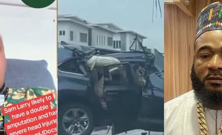 ‘What goes around...’ — Kemi Olunloyo reacts as Sam Larry reportedly faces leg amputation after horrific crash"