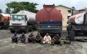 Six Suspected Oil Bunkerers Arrested as Troops Dismantle Illegal Bunkering Site in Lagos