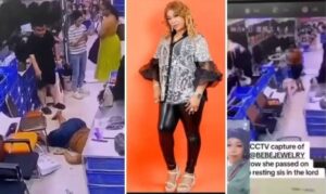 Nigerian Businesswoman Bebe Orji d+es in China on her business trip in a store while trying to hydrate herself
