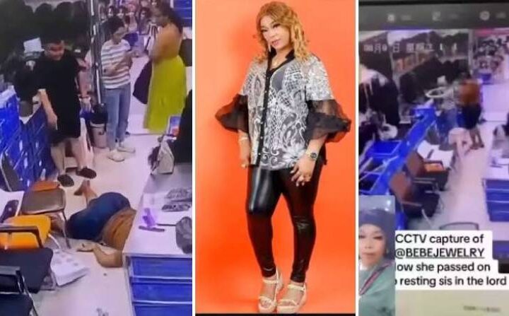 Nigerian Businesswoman Bebe Orji d+es in China on her business trip in a store while trying to hydrate herself