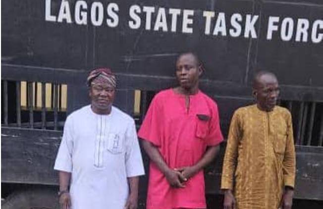 Three Suspects Arrested While Trying to Ste@l Brain-Box From Lagos Taskforce Vehicle in Oshodi