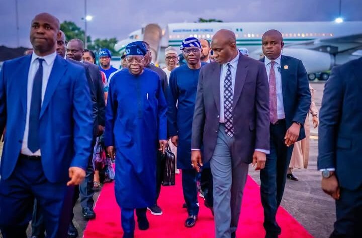 VIDEO: Nigerians Jubilate as President Tinubu Ends Working Vacation in Paris as He Returns Home to Resume Official Duties