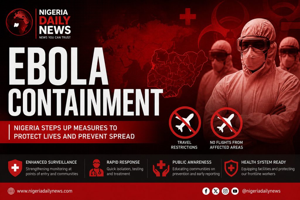 Nigerian health officials and authorities responding to Ebola containment measures